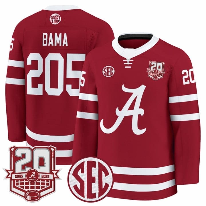 Bama Jersey #205  Alabama Crimson Tide 2025-26 Premium 20th Anniversary Patch Stitched - Image 3