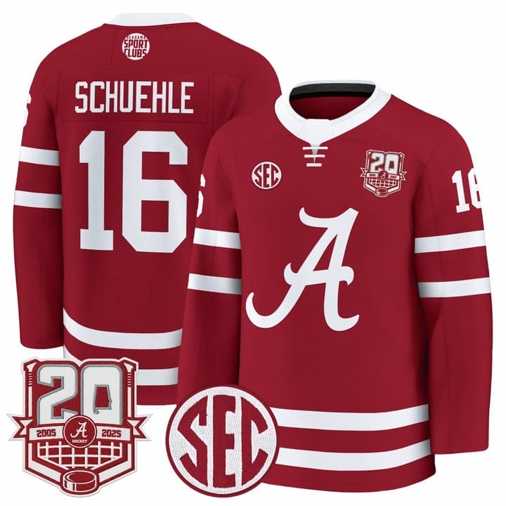 Baz Schuehle Jersey #16  Alabama Crimson Tide 2025-26 Premium 20th Anniversary Patch Stitched - Image 3