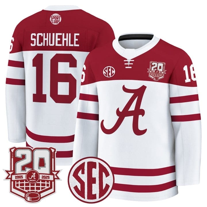 Baz Schuehle Jersey #16  Alabama Crimson Tide 2025-26 Premium 20th Anniversary Patch Stitched - Image 2