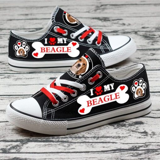 Beagle Canvas Sneakers Shoes For Men Women Fans - Image 3