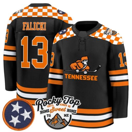 Ben Falicki Jersey #13 Tennessee Volunteers 2025-26 Hockey Premium Stitched