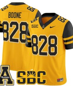 Boone Jersey 828 App State Mountaineers 2025 Vapor Limited Stitched Gold