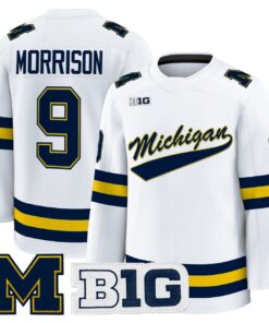 Brendan Morrison Jersey 9 Michigan Wolverines 2025 26 Premium Stitched White