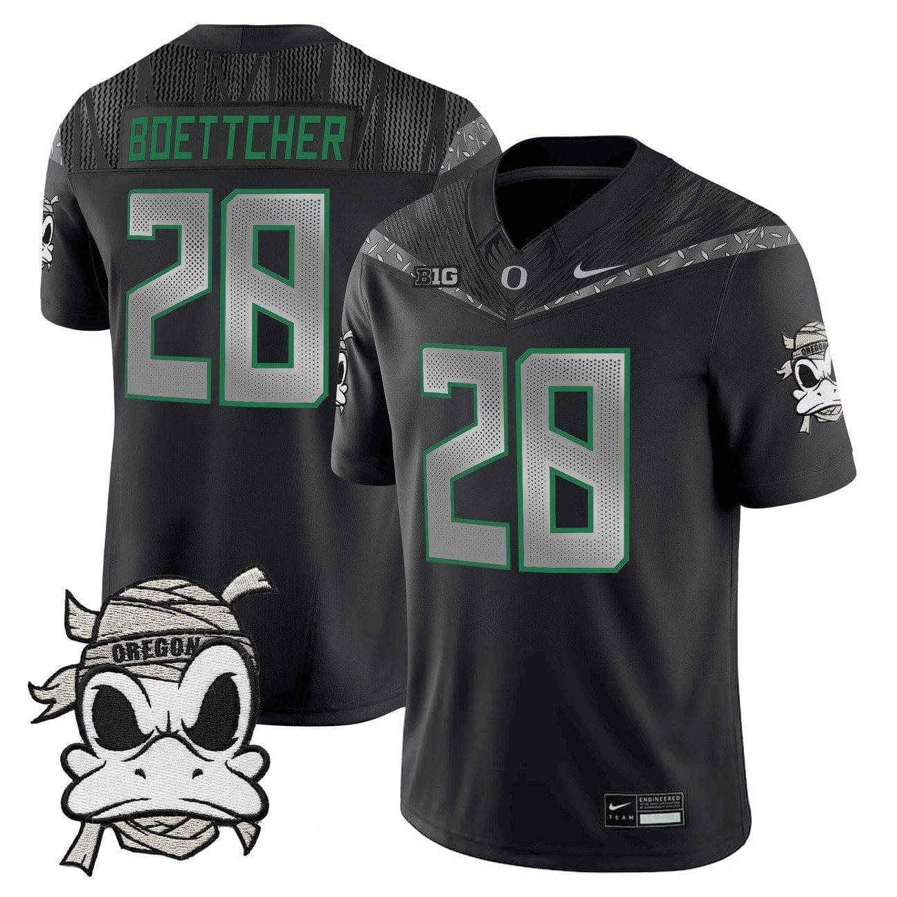 Bryce Boettcher Jersey #28 Oregon Ducks 2025 Mummy Duck Vapor Limited Stitched 1 Bryce Boettcher Jersey #28 Oregon Ducks 2025 Mummy Duck Vapor Limited Stitched