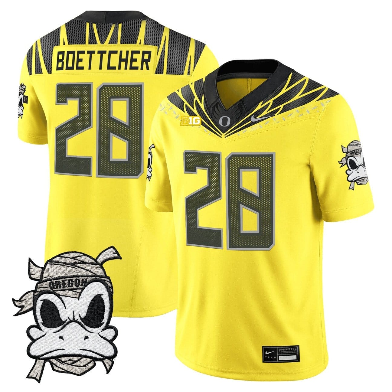 Bryce Boettcher Jersey #28 Oregon Ducks 2025 Mummy Duck Vapor Limited Stitched 4 Bryce Boettcher Jersey #28 Oregon Ducks 2025 Mummy Duck Vapor Limited Stitched - Image 4