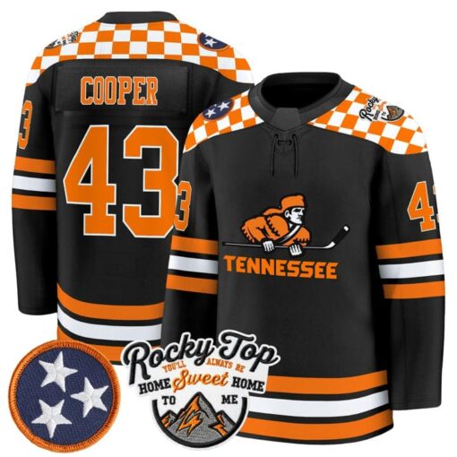 Bryce Cooper Jersey #43 Tennessee Volunteers 2025-26 Hockey Premium Stitched