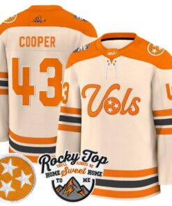 Bryce Cooper Jersey 43 Tennessee Volunteers 2025 26 Premium Stitched Cream