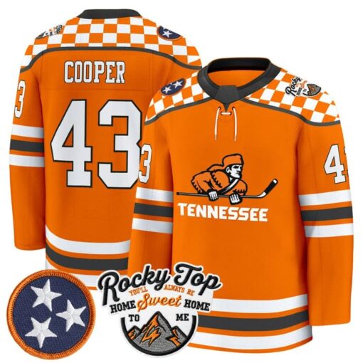 Bryce Cooper Jersey #43 Tennessee Volunteers 2025-26 Hockey Premium Stitched - Image 3