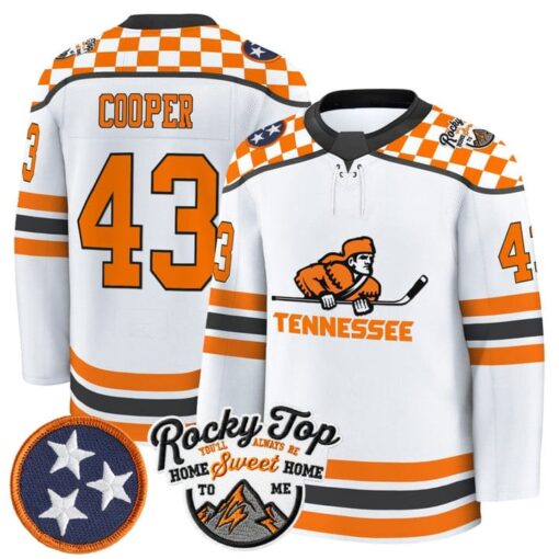Bryce Cooper Jersey #43 Tennessee Volunteers 2025-26 Hockey Premium Stitched - Image 2