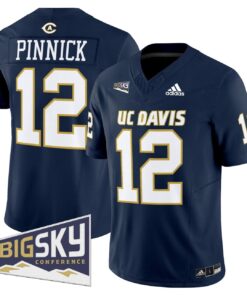 Caden Pinnick Jersey 12 UC Davis Aggies 2025 Lake Tahoe Patch Stitched Navy