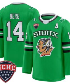 Alternative view of Cameron Berg Jersey #14 North Dakota Fighting Hawks 2025-26 Stitched