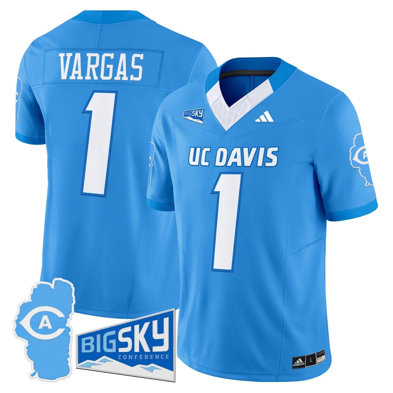 Carter Vargas Jersey #1 UC Davis Aggies 2025 Lake Tahoe Patch Stitched - Image 3
