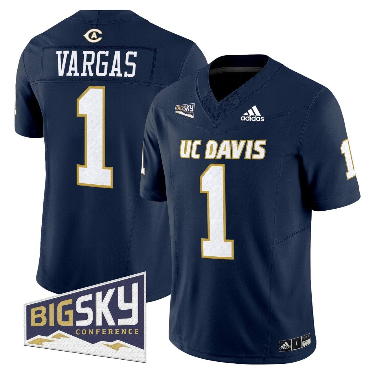 Carter Vargas Jersey #1 UC Davis Aggies 2025 Lake Tahoe Patch Stitched - Image 5