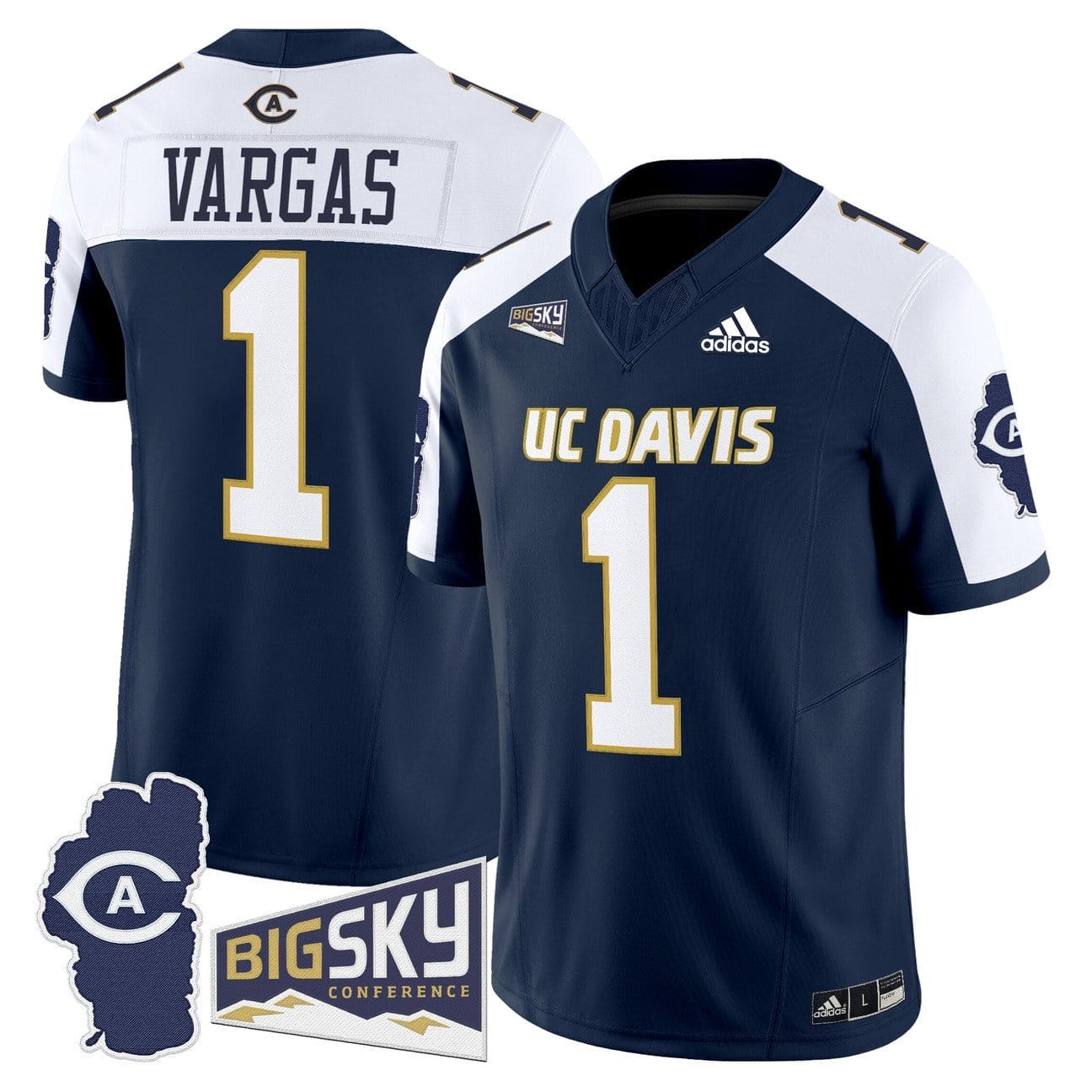 Carter Vargas Jersey #1 UC Davis Aggies 2025 Lake Tahoe Patch Stitched - Image 4