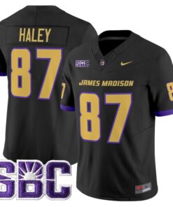 Charles Haley Jersey 87 James Madison Dukes 2025 Vapor Stitched Black