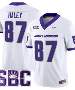 Charles Haley Jersey 87 James Madison Dukes 2025 Vapor Stitched White