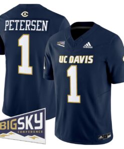 Chris Petersen Jersey 1 UC Davis Aggies 2025 Lake Tahoe Patch Stitched Navy