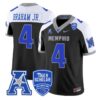 CortezBrahamJrJersey 4MemphisTigers2025VaporLimitedStitchedBlackAlternate