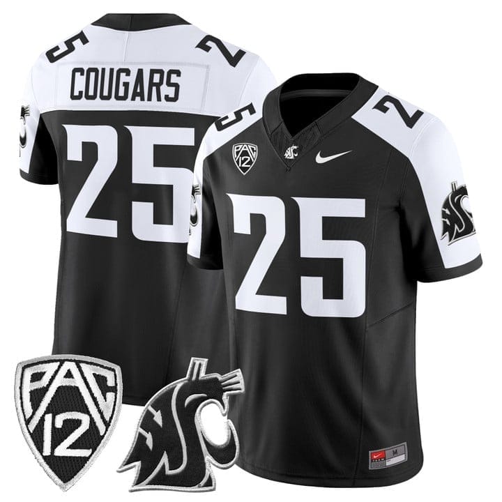 Cougars Jersey #25 Washington State Cougars 2025 Vapor Limited Stitched 2 Cougars Jersey 25 Washington State Cougars 2025 Vapor Stitched Black Alter