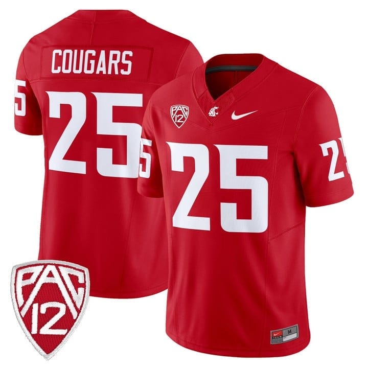 Cougars Jersey #25 Washington State Cougars 2025 Vapor Limited Stitched 4 Cougars Jersey #25 Washington State Cougars 2025 Vapor Limited Stitched - Image 4