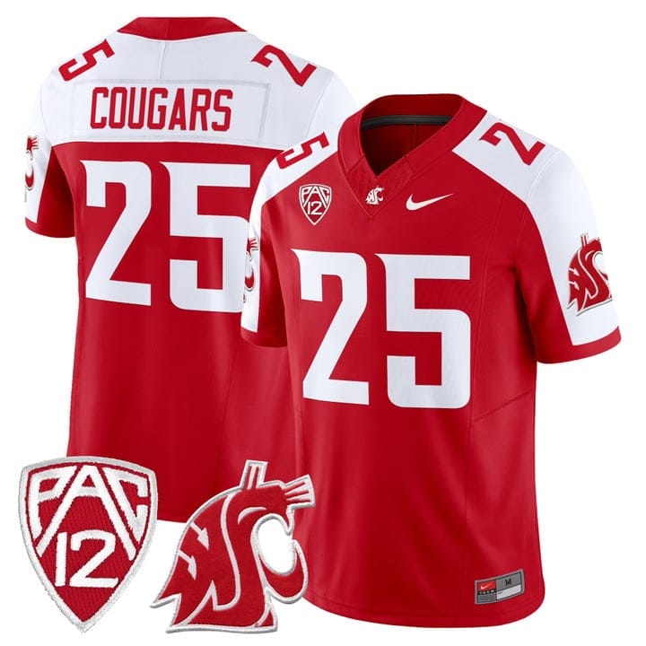 Cougars Jersey #25 Washington State Cougars 2025 Vapor Limited Stitched 3 Cougars Jersey #25 Washington State Cougars 2025 Vapor Limited Stitched - Image 3