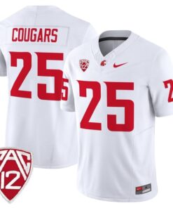 Cougars Jersey #25 Washington State Cougars 2025 Vapor Limited Stitched 9 Cougars Jersey 25 Washington State Cougars 2025 Vapor Stitched White