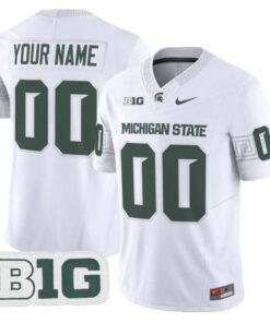 Custom Michigan State Spartans Jersey 2025 Vapor Limited Stitched White