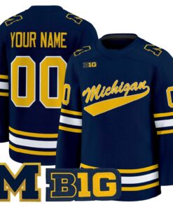 Custom Michigan Wolverines Jersey Name, Number 2025-26 Premium Stitched Navy
