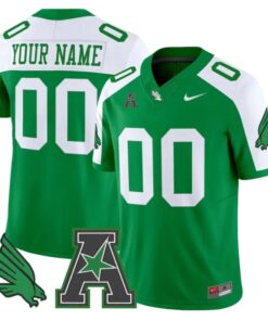 Custom North Texas Mean Green Jersey 2025 Vapor Limited Stitched Green Alter