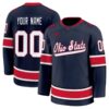 CustomOhioStateHockeyJerseyNameandNumberAllStitchedNavy