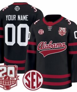 Custom Alabama Crimson Jersey 2025-26 Premium 20th Anniversary Patch Stitched