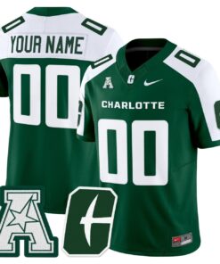 Custom Charlotte 49ers Jersey Name Number 2025 Vapor Limited Stitched Green Alter