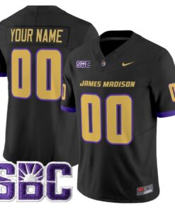 Custom James Madison Dukes Jersey Name Number 2025 Vapor Stitched Black