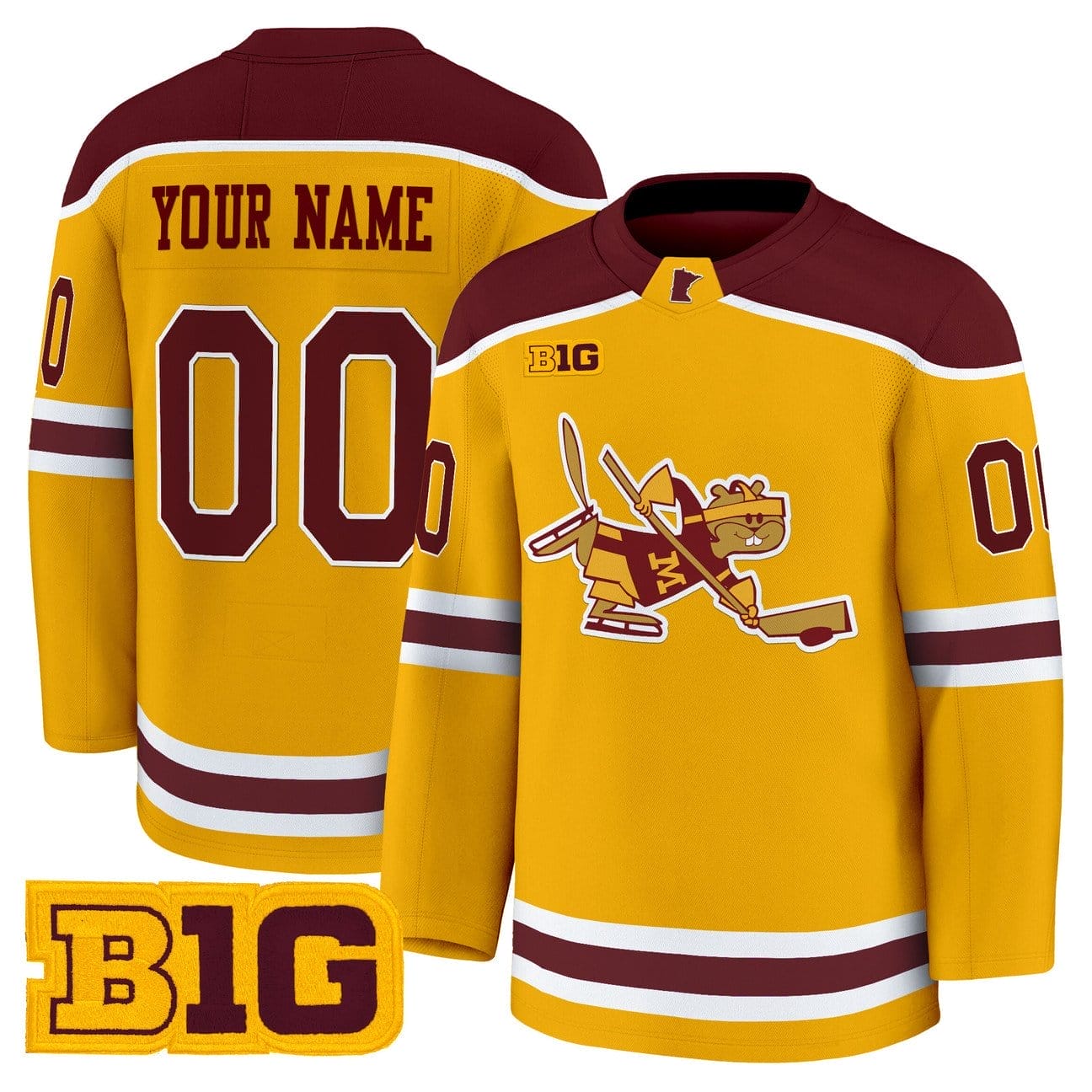 Custom Minnesota Golden Gophers Jersey Name, Number 2025-26 Premium Stitched