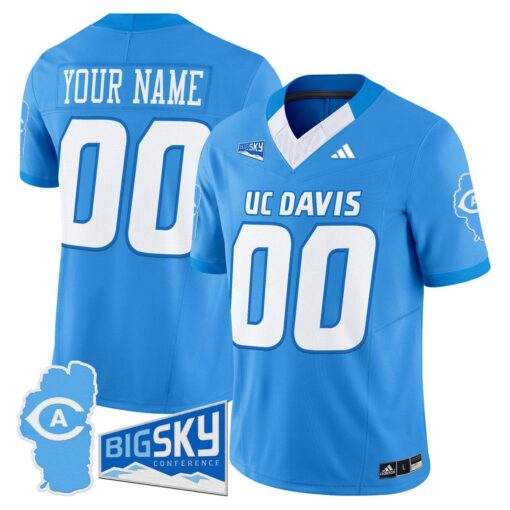 Custom UC Davis Aggies Jersey 2025 Lake Tahoe Patch Stitched - Image 3