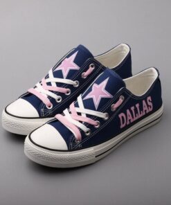Dallas Cowboys 2 Limited Print NFL Students Low Top Canvas Shoes Sport Sneakers