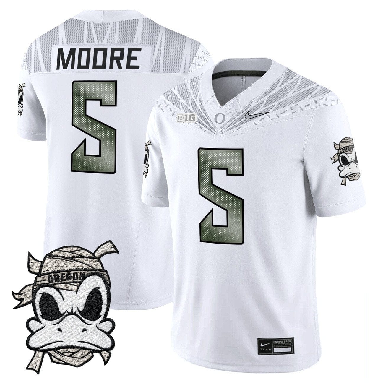 Dante Moore Jersey #5 Oregon Ducks 2025 Mummy Duck Vapor Limited Stitched - Image 2