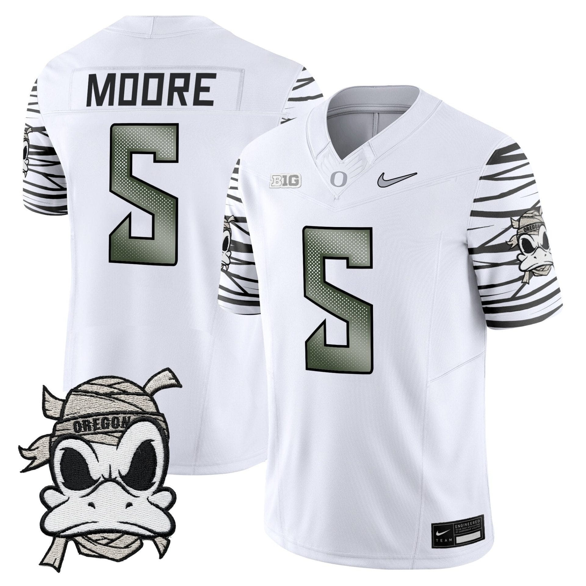 Dante Moore Jersey #5 Oregon Ducks 2025 Mummy Duck Vapor Limited Stitched - Image 5
