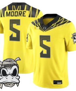 Dante Moore Jersey 5 Oregon Ducks 2025 Mummy Duck Vapor Stitched Yellow