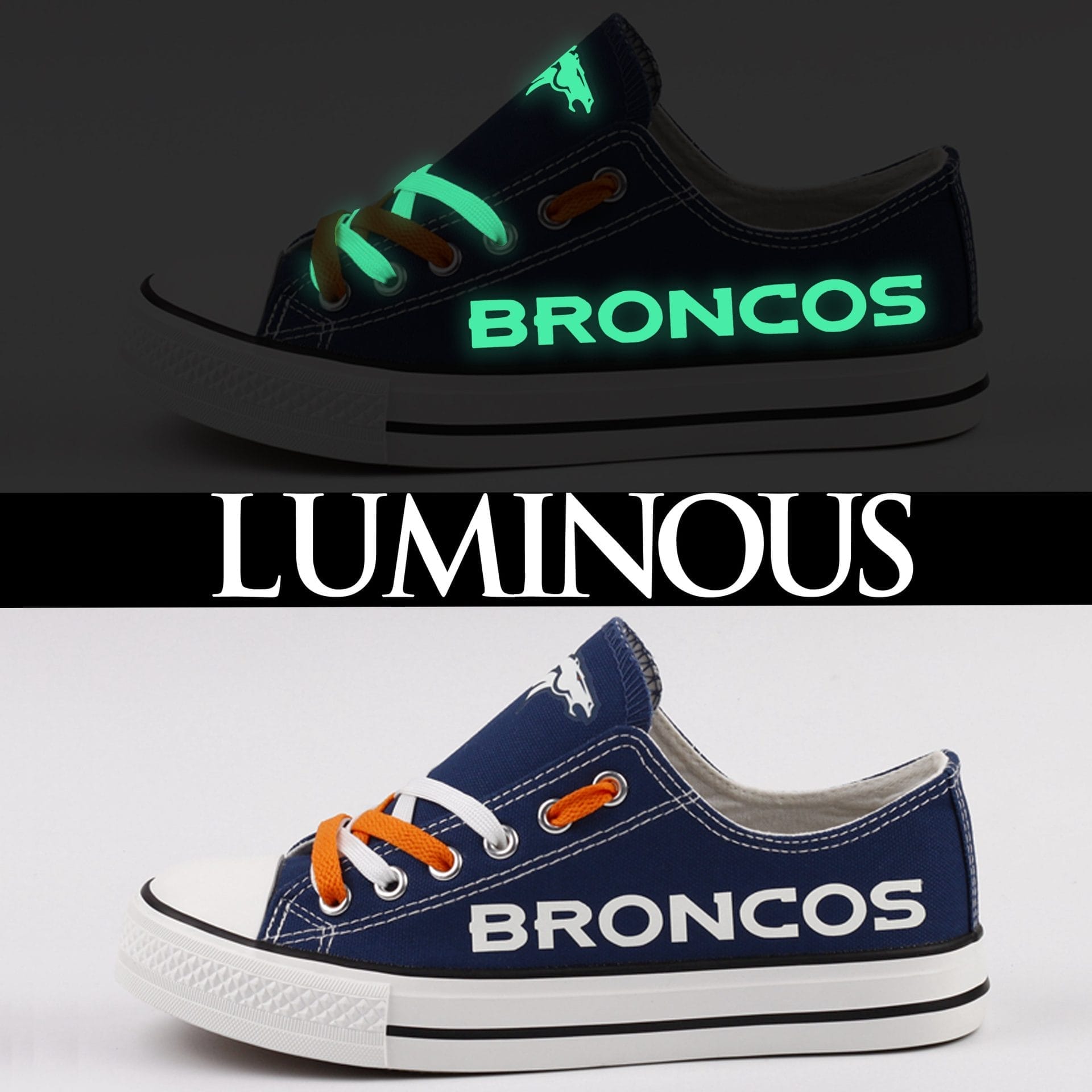 Denver Broncos Low Top Canvas Sport Sneakers Shoes For Men Women Fans 4 Denver Broncos Low Top Canvas Sport Sneakers Shoes For Men Women Fans - Image 4
