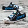 Detroit Lions Limited Print NFL Students Low Top Canvas Shoes Sport Sneakers