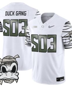 Duck Gang Jersey 503 Oregon Ducks 2025 Mummy Duck Vapor Stitched White Limited