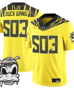 Duck Gang Jersey 503 Oregon Ducks 2025 Mummy Duck Vapor Stitched Yellow