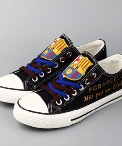 Futbol Club Barcelona Low Top Canvas Sport Sneakers Shoes For Men Women Fans