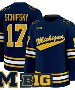 Garrett Schifsky Jersey 17 Michigan Wolverines 2025 26 Premium Stitched Navy