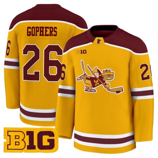 Gophers Jersey #26 Minnesota Golden Gophers 2025-26 Premium Stitched