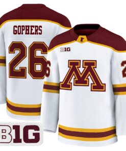Gophers Jersey 26 Minnesota Golden Gophers 2025 26 Premium Stitched White