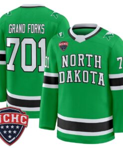 Grand Forks Jersey 701 North Dakota Fighting Hawks 2025 26 Stitched Green
