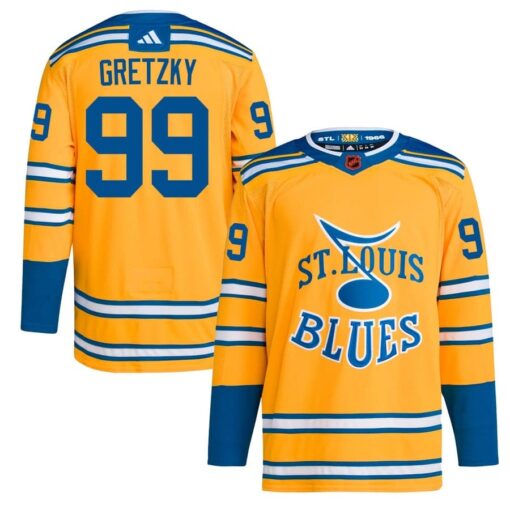 Gretzky Jersey #99 St Louis Blues Hockey Gold All Stitched