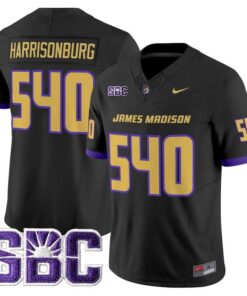 Harrisonburg Jersey 540 James Madison Dukes 2025 Vapor Stitched Black